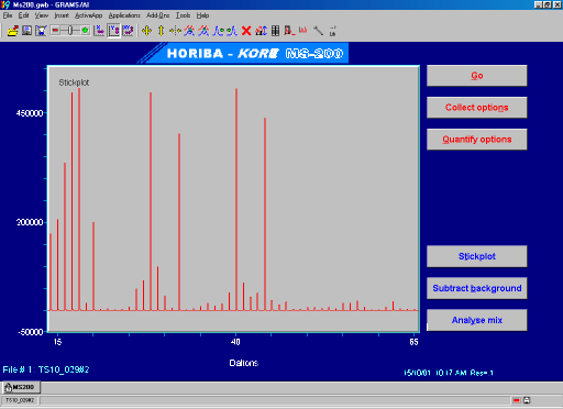 Screen shot of MS-200 software