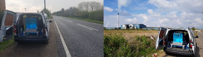 Photos of Compact PTR working from the back of a small hire van